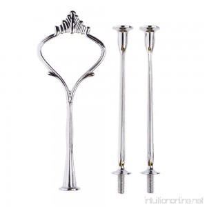 Vivian 3 Tier Crown Cake Stand Fruit Cake Plate Display Handle Holder (Silver) - B01N90T9E3